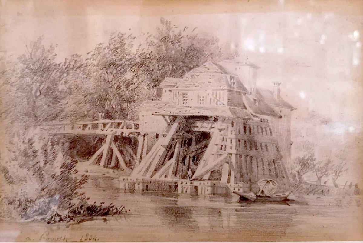 Dessin Du Moulin De Charenton Par A.provost 1894-photo-2