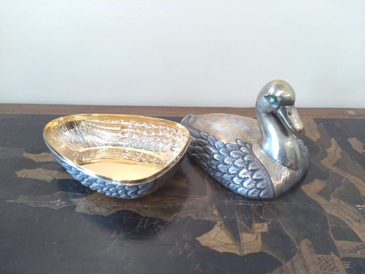 Duck-box In Silver And Vermeil-photo-4