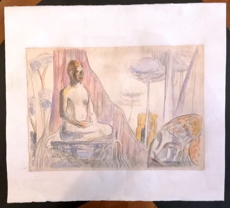 Watercolor Buddha, 1957 By André Maire-photo-2