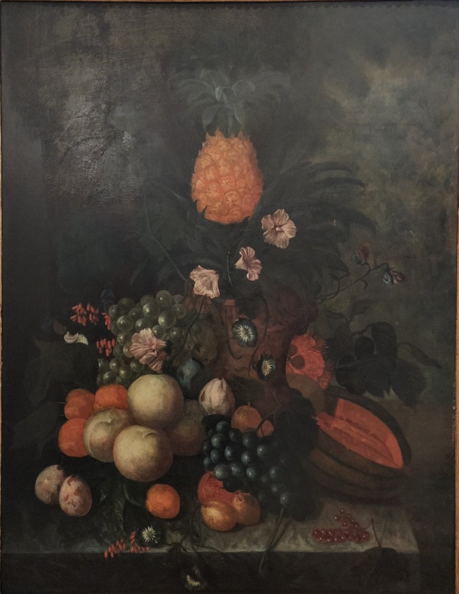 Still Life With Fruits, Oil On Panel, Nineteenth-photo-3