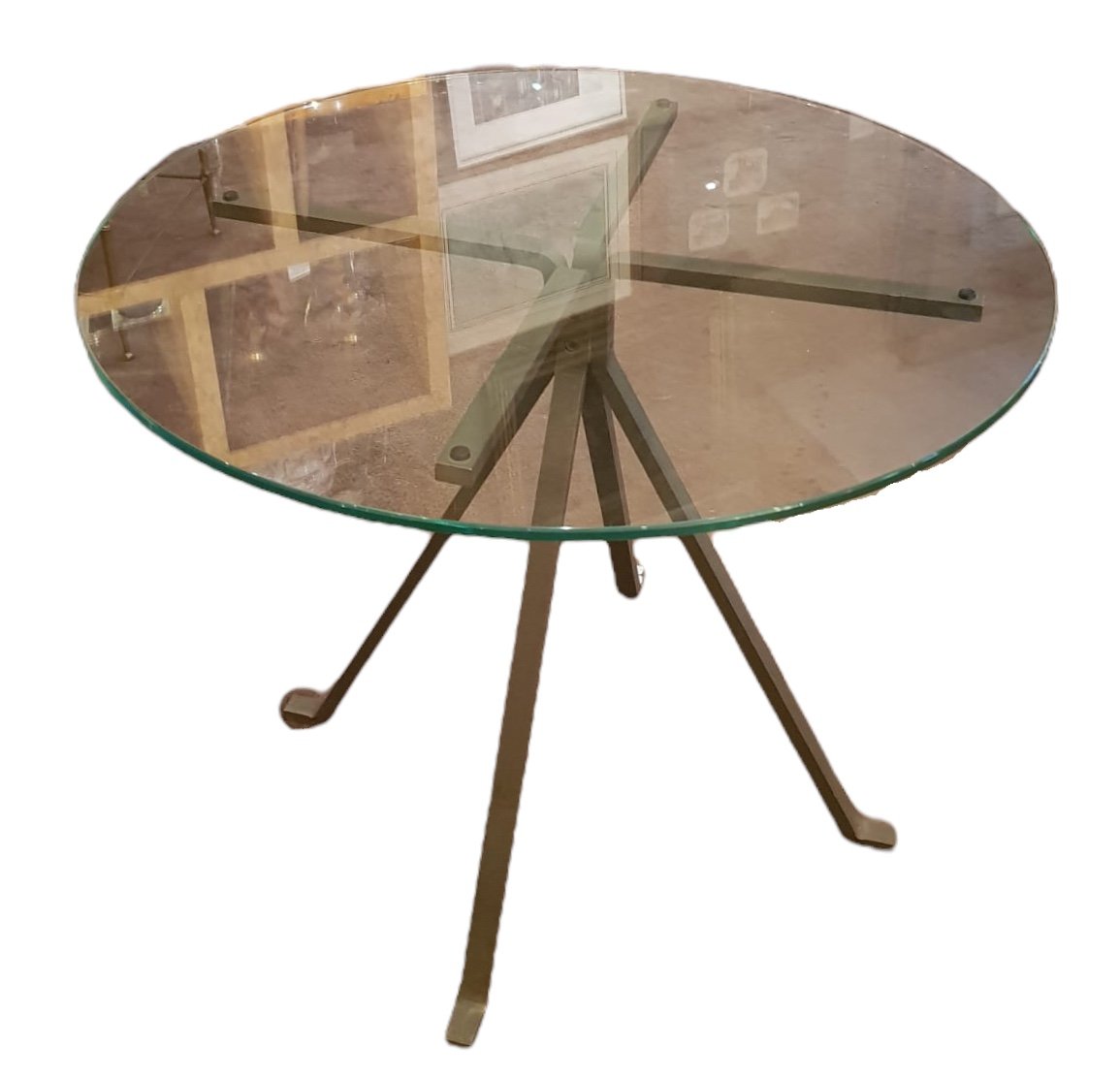 Enzo Mari (1932-2020) For Driade, Cugino Pedestal Table, Glass And Metal.