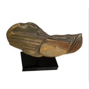 Morice Lipsi Abstract Sculpture In Gilt Bronze Twentieth