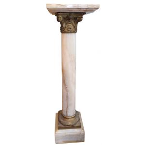 Colonne En Bronze Et Onyx, XIXe S.