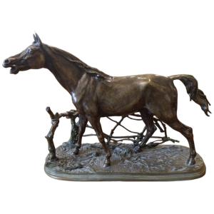 Pierre-jules Mène (1810-1879), Horse At La Barrière Or Djinn, 19th Century.