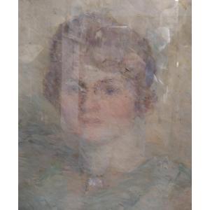 Paul-Jean Martel (1879-1944), Huile Sur Toile, Portrait De Femme, XXe.