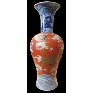 Vase Japonais En Porcelaine De Fukagawa Seiji, XIXe.