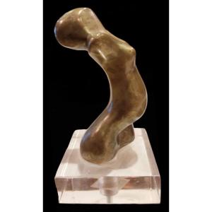 Piero Banfi (xxe), Bronze De Femme Nu Abstrait.