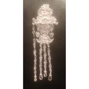 Chatelaine En Argent Massif d'époque XIXème