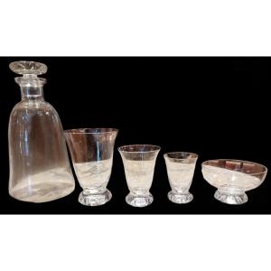 Daum, Part Of A Service Of 33 Crystal Glasses, Kim Model, 20th Century