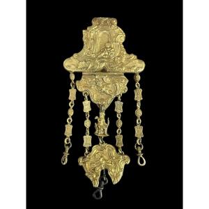 19th Century Gilded Metal Chatelaine 