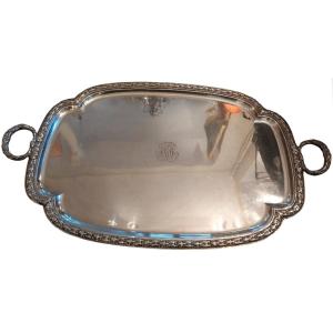 Risler & Carré, Silver Metal Tray, 20th Century