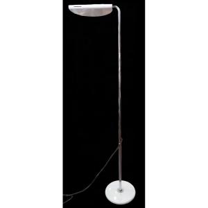 Bruno Gecchelin (1939-), White Floor Lamp Model Mezzaluna, 20th