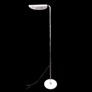 Bruno Gecchelin (1939-), White Floor Lamp Model Mezzaluna, 20th