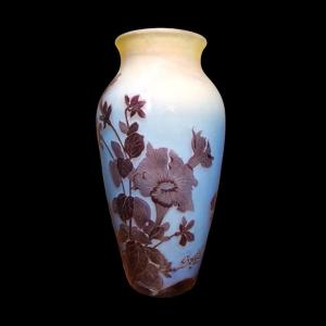 Emile Gallé, Vase en Pâte de Verre Bleu, XXe