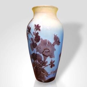 Emile Gallé, Vase en Pâte de Verre Bleu, XXe