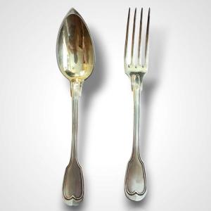 19th Century Silver-gilt Dessert Cutlery Set