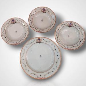 Set Of Porcelain Plates, East India Company, 18th Century