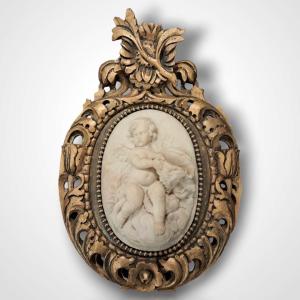 Attributed To Laurent Delvaux, Marble Angel-stoup, 18th Century