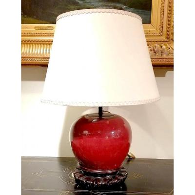 China, Ox Blood Vase Mounted As A Lamp