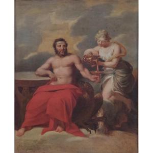 Attr. Robert Lefevre, Hebe And Jupiter, Oil On Canvas, Early Nineteenth