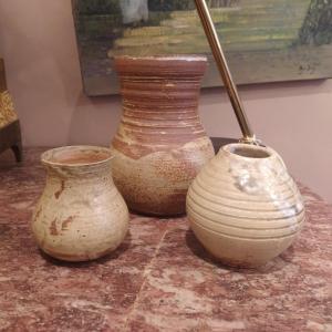 Eugène Lion (1867 - 1945), Set Of 3 Stoneware Jars, Twentieth