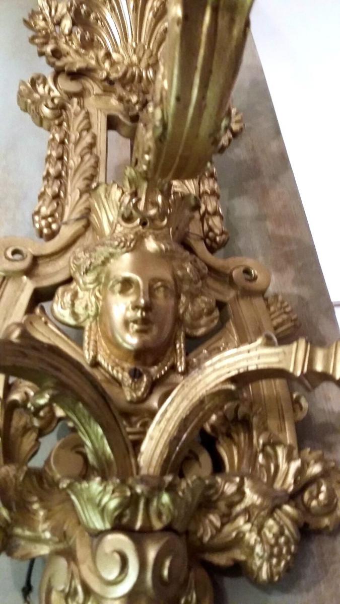 Une Applique En Bronze Dans Le Gout Louis XIV, XIX-ème-photo-3