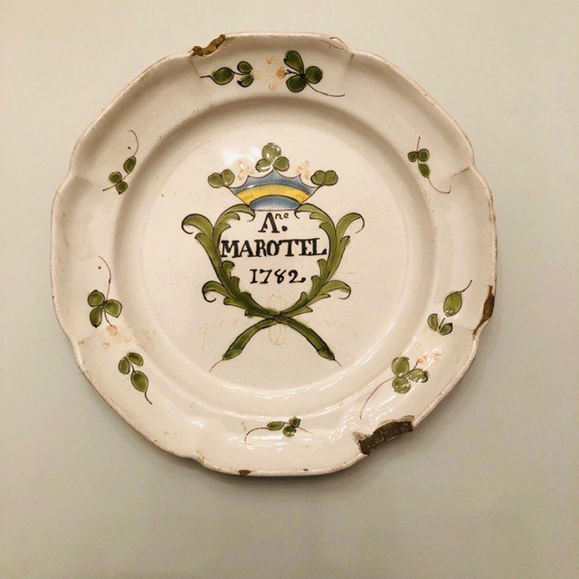 Marotel Plate Dated 1782-photo-2