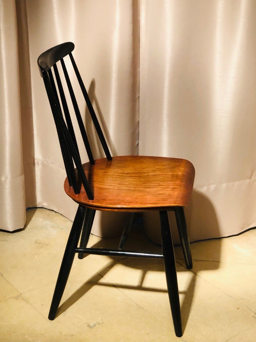 Series Of 6 Scandinavian Chairs Ilmari Tapiovaara 20th Century-photo-2