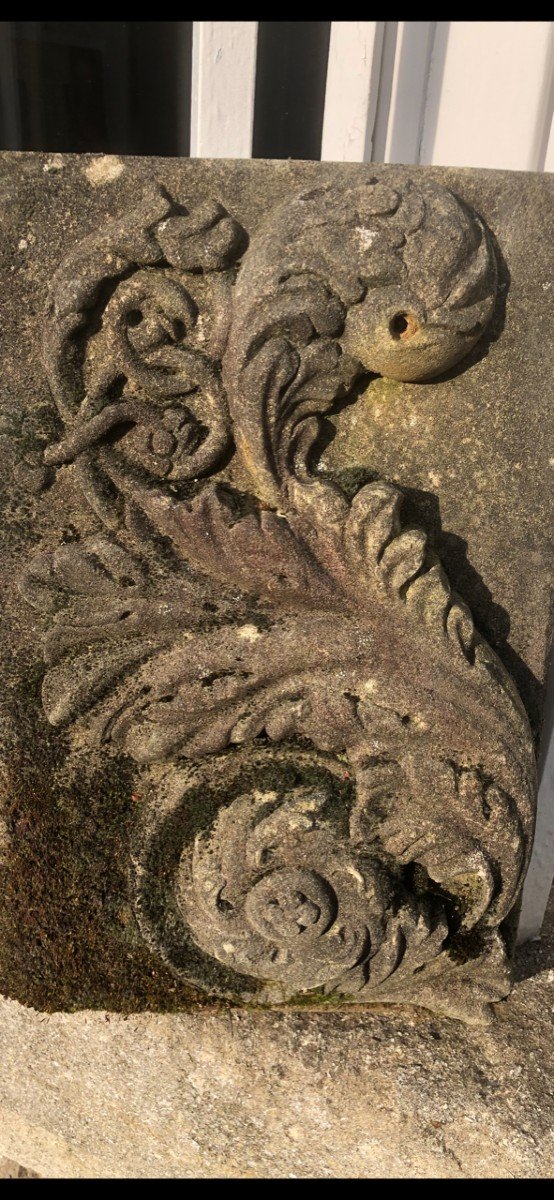 19th Century Acanthus Leaf Stone Sculpture-photo-3