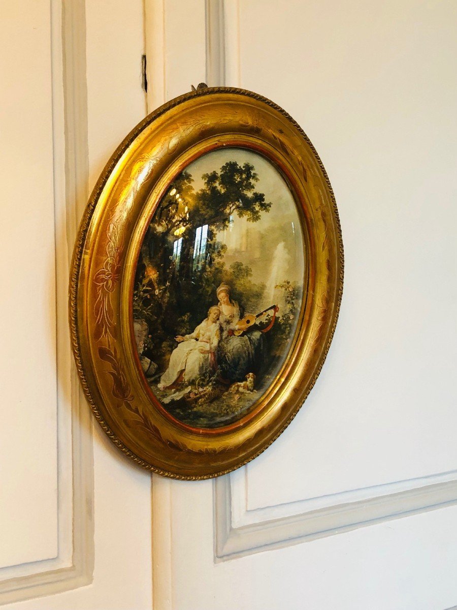 Louis Philippe 19th Century Gilded Oval Frame-photo-3