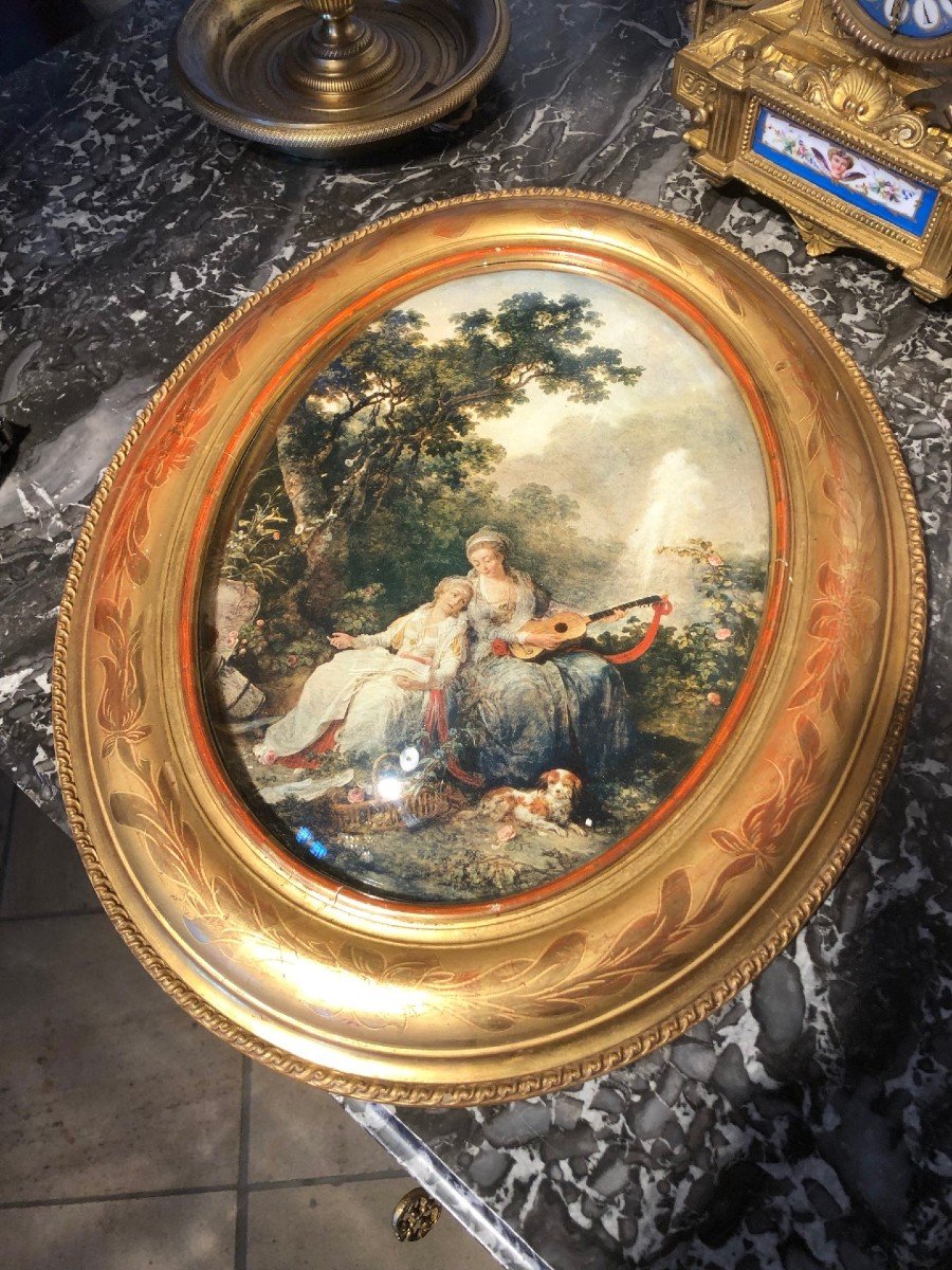 Louis Philippe 19th Century Gilded Oval Frame