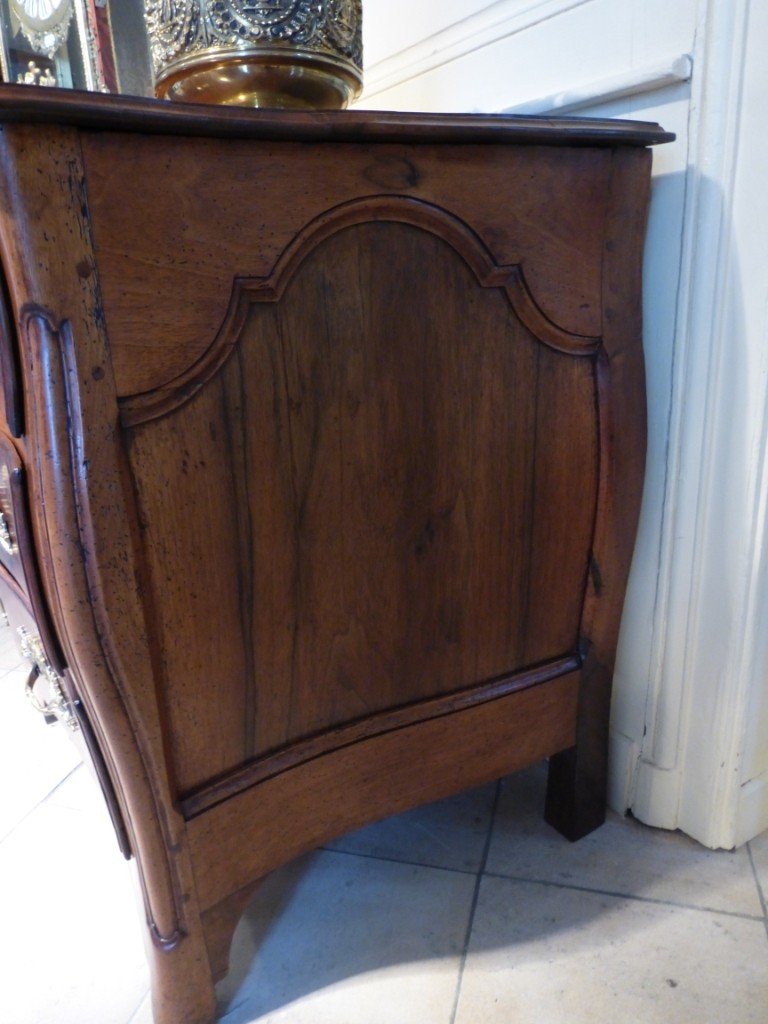 Commode époque Louis XIV noyer massif-photo-3