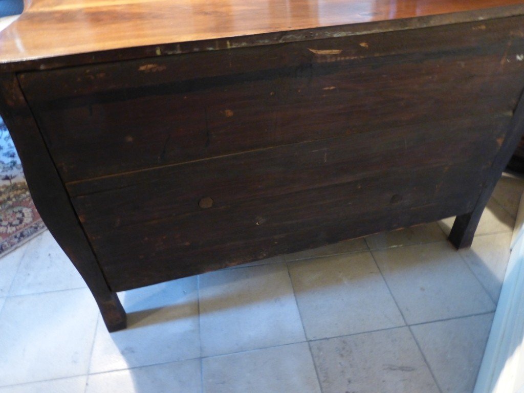 Commode époque Louis XIV noyer massif-photo-6