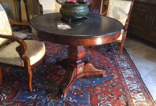 19th Century Empire Mahogany Pedestal Table