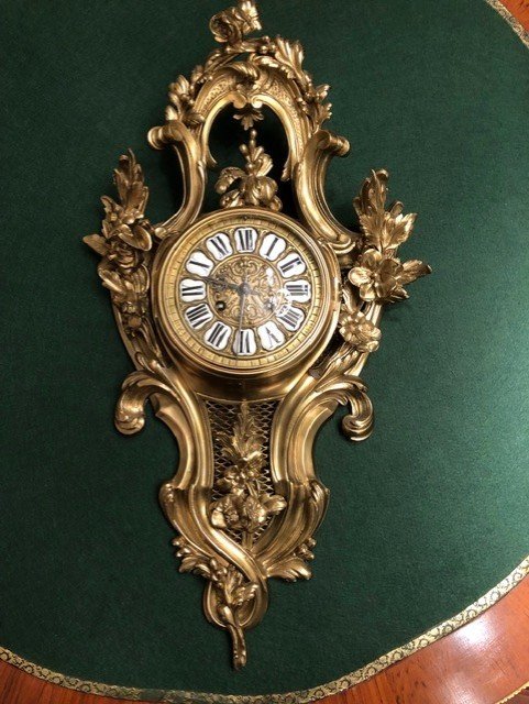 Grand cartel style Louis XV bronze XIXe-photo-5