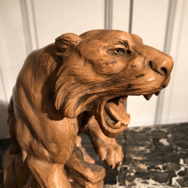 Lioness Sculpture Terracotta Armand Fagotto XIXth-photo-3