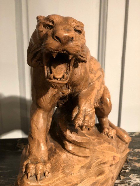 Lioness Sculpture Terracotta Armand Fagotto XIXth-photo-4