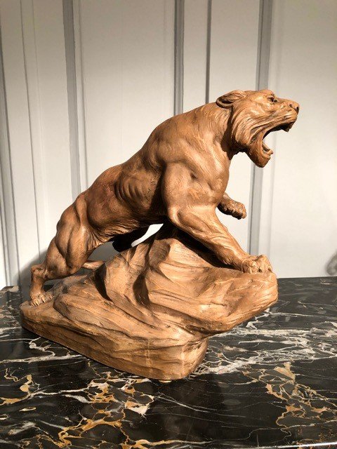 Lioness Sculpture Terracotta Armand Fagotto XIXth-photo-6