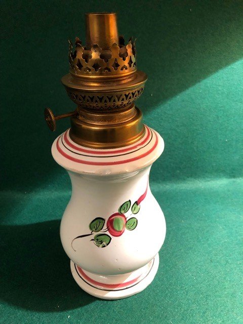 19th Century Lunéville Earthenware Oil Lamp-photo-4