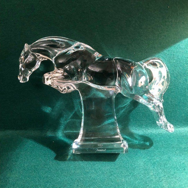 Baccarat Crystal Horse 20th Century-photo-1