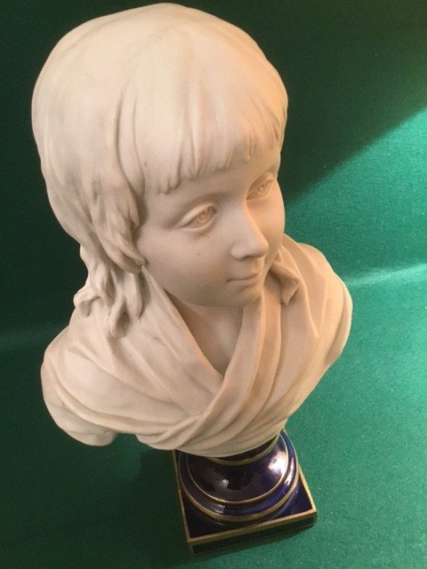 Buste Jeune Enfant porcelaine de Houdon Sèvres XIXe-photo-2