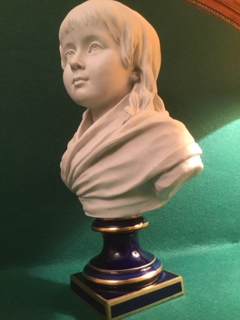 Buste Jeune Enfant porcelaine de Houdon Sèvres XIXe-photo-3