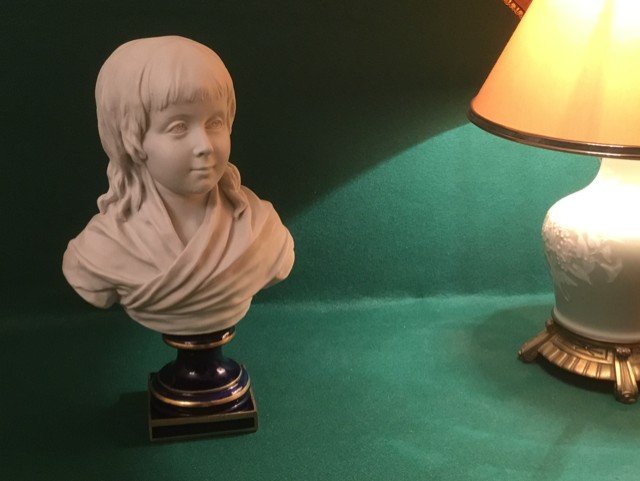 Buste Jeune Enfant porcelaine de Houdon Sèvres XIXe-photo-7