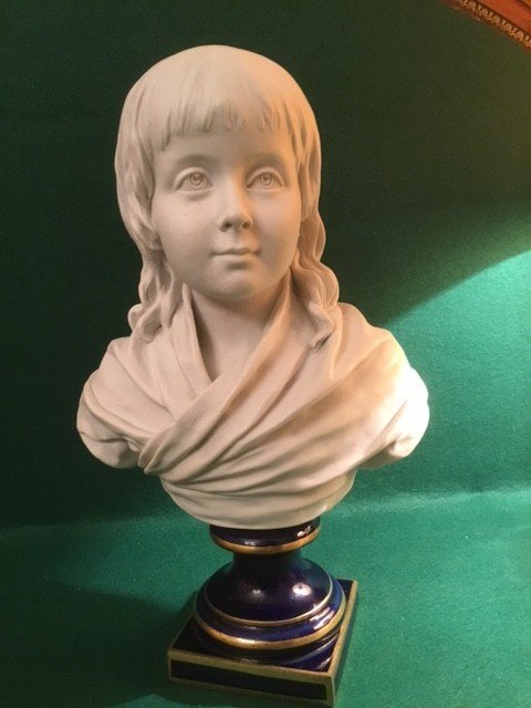 Buste Jeune Enfant porcelaine de Houdon Sèvres XIXe