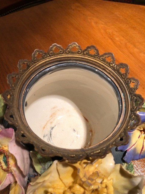 19th Century Ceramic Trompe l'Oeil Pot Cover Vase-photo-4
