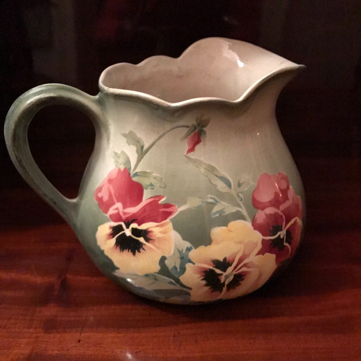 Earthenware Jug From Lunéville St Clément 19th Century,-photo-2