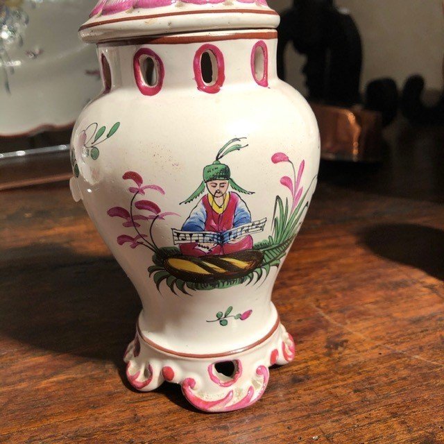 Chinese Musician Pot With Lid 19th Century Islettes-photo-1