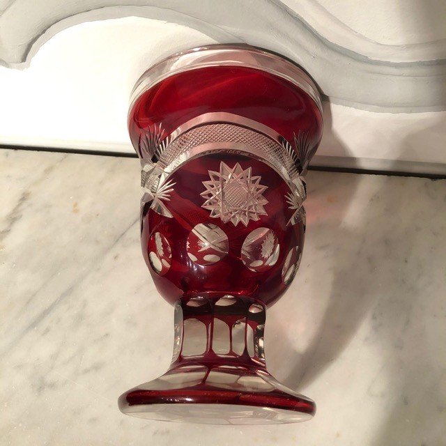 Red Crystal Cup Late 19th Century-photo-2