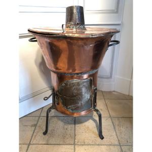 Nineteenth Century Red Copper And Iron Washing Machine