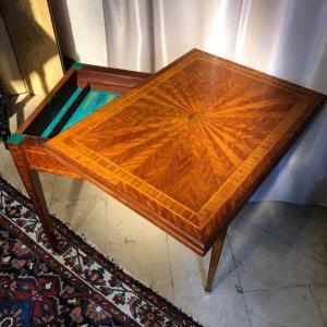 Late 19th Century Louis XVI Style Marquetry Game Table